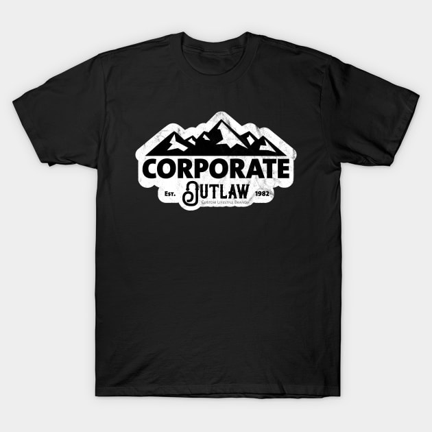 Eternal Entrepreneur : Corporate Outlaw - Mountains Black T-Shirt by FOOTBALL IS EVERYTHING